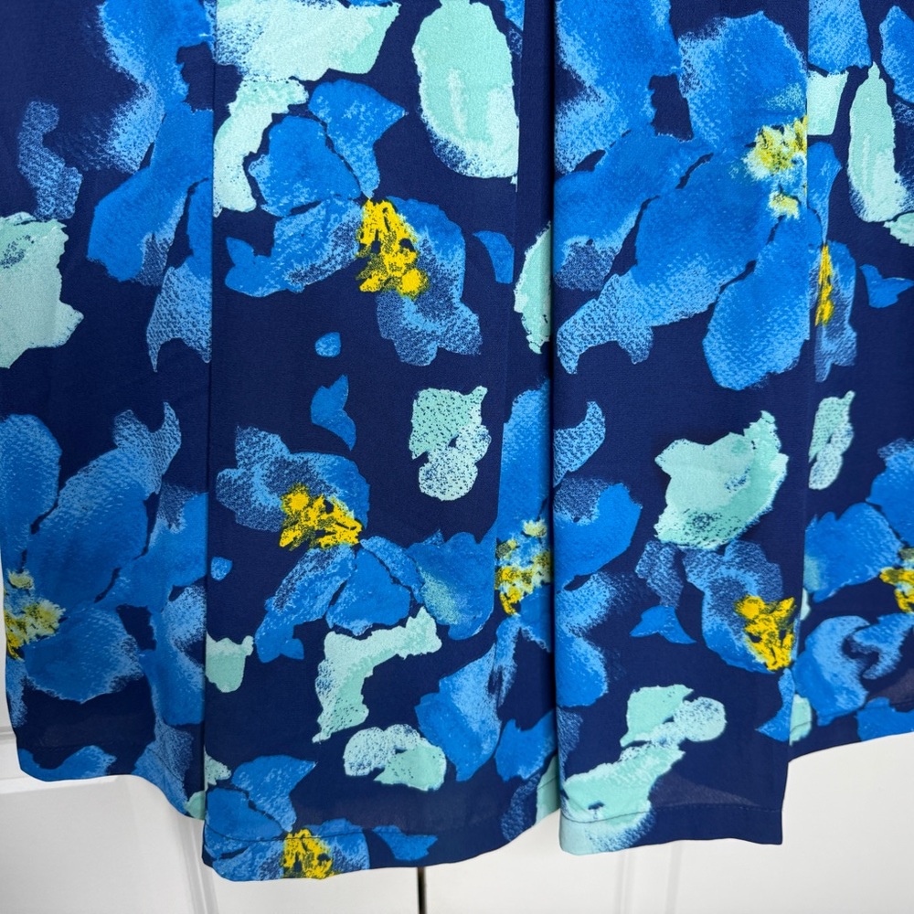 Charming Charlie Blue floral A-Line sleeveless Midi Dress Large - Picture 4 of 5